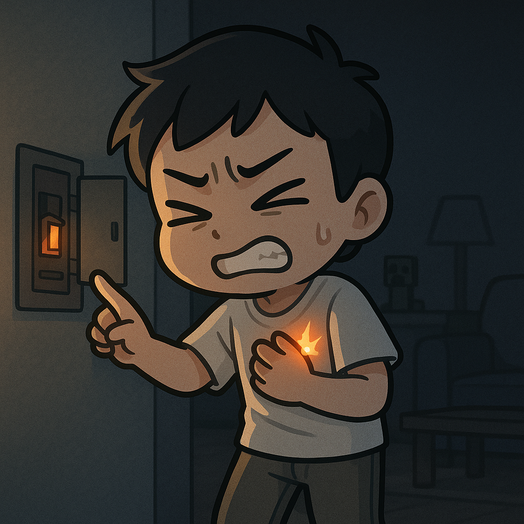 Lumi's light stinging his heart